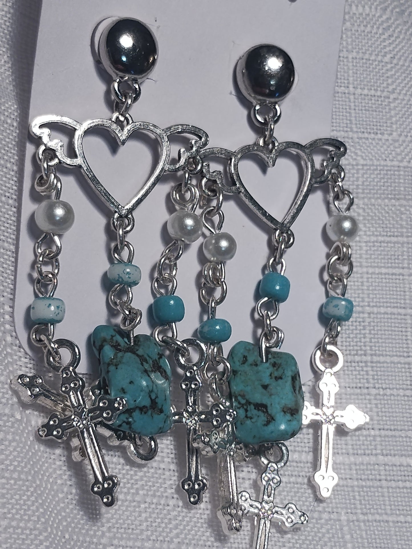 Blue cupid earrings